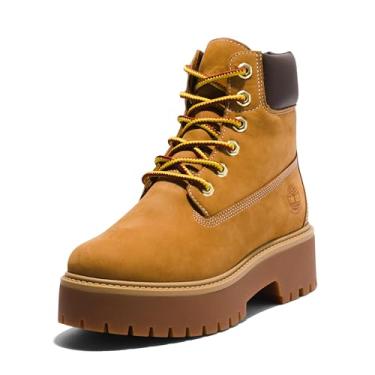 Imagem de Timberland Bota feminina Stone Street 15 cm com cadarço impermeável, Wheat-New 2024, 7.5