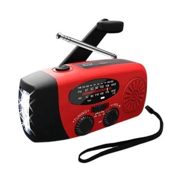 Imagem de Rádio De Emergência Solar Portátil Lanterna De Mão Com Manivela Recarr