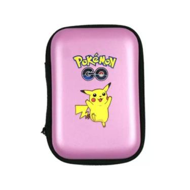 Imagem de Estojo com Ziper Porta Cards Cartas Pokemon GO Pikachu Portátil Lilás 