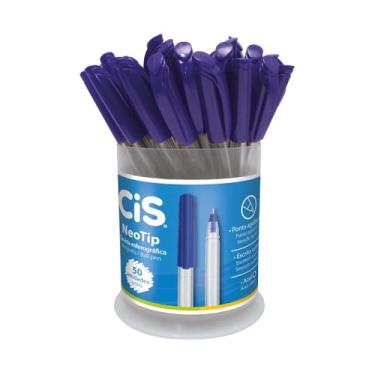 Imagem de Caneta Esferográfica 0.7Mm Neo Tip, Cis, 34.4700, Azul, Pote C/50 Unidades