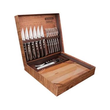 Imagem de Kit Churrasco Inox 15pc Polywoo Cas Tramontina Castanho No Voltagev