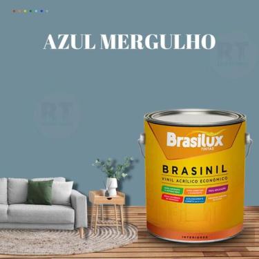 Imagem de Tinta Parede Azul Acinzentado Acrílica Brasinil 3,2l - BRASILUX, AZUL 