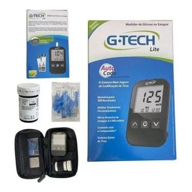 Imagem de Aparelho De Medir Diabetes Gllicose Completo G-tech Lite