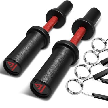 Imagem de Cabo de haltere olímpico de 41 cm, para placas de peso olímpico de 5 cm, barra de halteres para treinamento de força em academia em casa