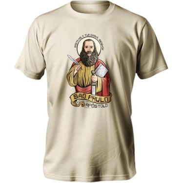 Imagem de Camiseta De Algodão Masculino E Feminino Religiosa São João Paulo Apos