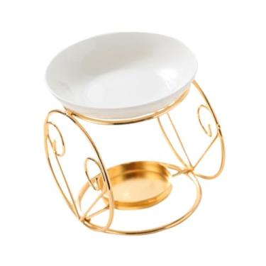 Imagem de Generic Queimador de óleo essencial de cerâmica, suporte para velas, difusor de óleo de mesa, aquecedor de derretimento para spa, meditação, presente de, Ouro