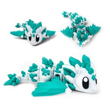 Imagem de Articulated Dragon with Fantasy Egg – 3D Printed Mythical Creature Gift, Posable Jointed Companion, Collectible Detailed Shelf or Desk Decoration - for Adults (Emerald Dragon)