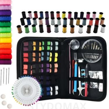 Imagem de Kit de Costura E Linhas Completo 128 Itens, Kit Costura, Kit de Costura, Costura, Linha de Costura, Agulha de Costura, Costura Acessórios, Para Reparo Com Estojo Preto (Estojo 128 peças)