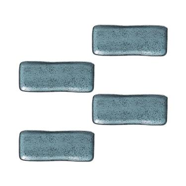 Imagem de Conjunto de Travessas Retangulares Pequenas Porto Brasil Orgânico Night Sky 22x9,5cm - 4 Peças