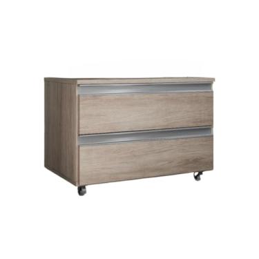 Imagem de Armário de banheiro com rodízios e 2 gavetas - Espaçoso para organizar os itens essenciais do banheiro, resistente, mas fácil de mover, perfeito para banheiros familiares. (Madeirado Inteiro)