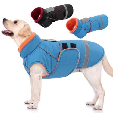 Imagem de SUNFURA Casaco para cães, jaqueta de inverno para cães 2GG, jaqueta de neve quente para cães extragrande, casacos de lã grossa para Weimaraner, Labrador, Golden Retriever, turquesa XX-Grande