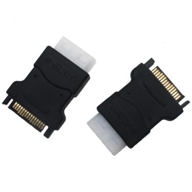 Imagem de SYCZIOHU 2 peças IDE 4 pinos fêmea para SATA adaptador macho de 15 pinos para Power HDD, SSD, DVD RW e disco rígido