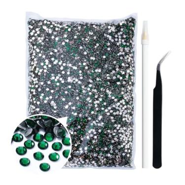 Imagem de Duflash 50.000 peças de strass plano de resina verde, copo Stanley de resina gelatinosa de 3 mm, maior quantidade por atacado para artesanato, design DIY, copos, roupas, maquiagem, arte de unhas