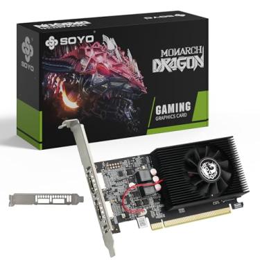 Imagem de SOYO Placa gráfica GT730 de perfil baixo 4 GB DDR3 128 Bit placa de vídeo com Dual HDMI PCI Express x16 1.1 GPU para escritório