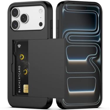 Imagem de Nvollnoe Capa para celular compatível com iPhone 17 Pro Max com suporte de cartão de camada dupla resistente à prova de choque com compartimento para cartão oculto, carteira fina para mulheres e