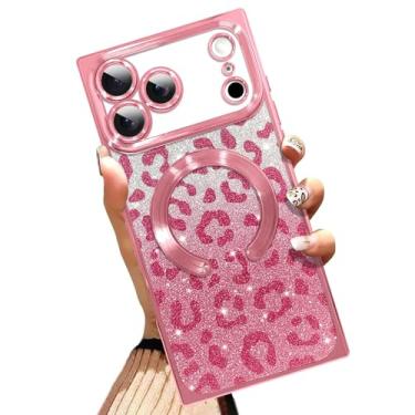 Imagem de AIGOMARA Capa de telefone para iPhone 17 Pro Max de 6,9 polegadas [compatível com MagSafe] Capa de telefone de TPU macio à prova de choque resistente a arranhões para mulheres - Rosa