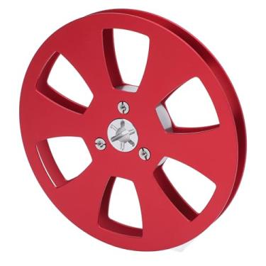 Imagem de Cryfokt Abra a Fita Sonora do Carretel, Papel Vazio, Liga Leve de Alumínio Anti -quedora 1/4 5in Banda Adesiva Vazia -troca de Rolos de Nagra para o Gravador de Bobina (Vermelho)