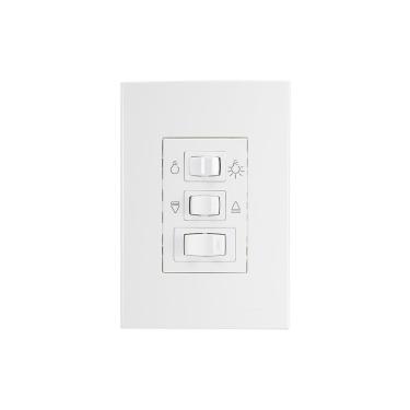 Imagem de Controle De Ventilador Margirius Sleek 3 Velocidades Com Placa 4x2 Branco 220v