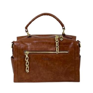 Imagem de bolsa baú média elegante estonada em material ecológico - Pavão de Our