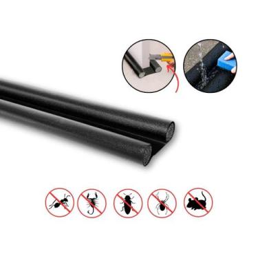 Imagem de Veda Porta Rolinho 80 Cm Ajustável - Bemprat, Preto