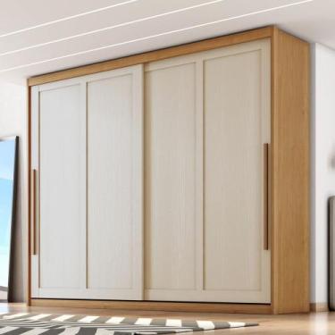 Imagem de Guarda Roupa Casal 2 Portas de Correr Atraente Zanzini, Cinamomo/Areia