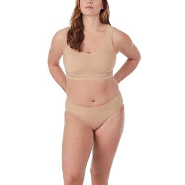 Imagem de Le Mystère Sutiã feminino de segunda pele com gola redonda e alça confortável, Natural, P