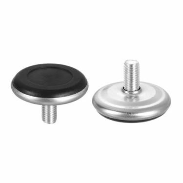 Imagem de DTGN M10 x 20 x 50 mm (DxLxOD) Pés niveladores deslizantes para móveis - Pacote com 2 - Bom para móveis - Niveladores de móveis com rosca ajustável - Prata