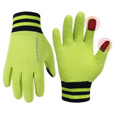 Imagem de Handalndy Luvas de equitação de inverno, luvas esportivas para ciclismo ao ar livre com aderência para meninos e meninas (crianças verdes, médias (8 a 11 anos))