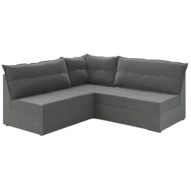 Imagem de Sofá de Canto 5 Lugares Renaut Suede Cinza Mamflex - MAM FLEX ESTOFADO