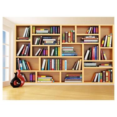 Imagem de Papel De Parede 3D Estante De Livros Fundo Vídeo 3,5M Est08