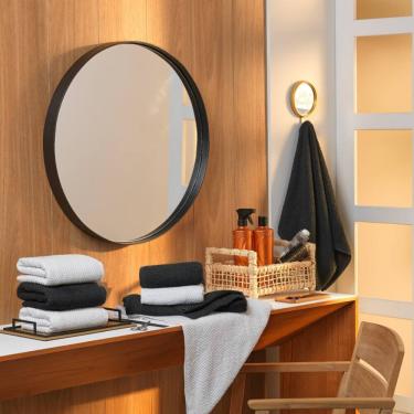 Imagem de Toalha de Rosto para Salão 100% Algodão 70x48cm Preta