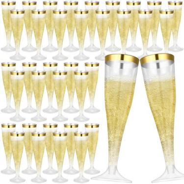 Imagem de Taças de champanhe de plástico descartáveis Jingmore 130mL (pacote com