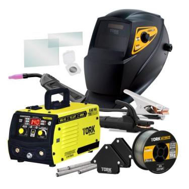 Imagem de Inversor Solda Mig Eletrodo Tig 140A Com Mascara Arame Esquadro 220V T