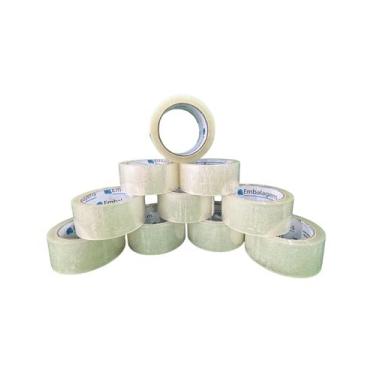Imagem de Kit 10 Rolos Fita Adesiva Durex Transparente 45mm x 100m Para Embalage