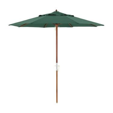 Imagem de Ombrellone Central Treviso em Madeira 2,40 metros Verde Oliva Bel, 2,4