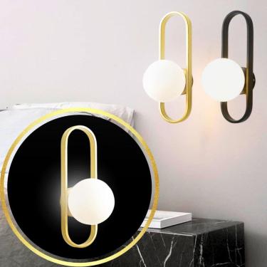 Imagem de Luminária Arandela Jabuticaba 35Cm Metal Globo Vidro Gimpo