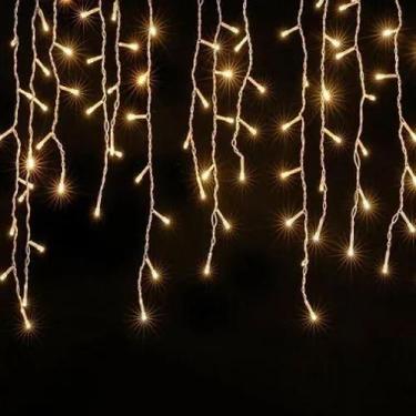 Imagem de Luz Natal Cascata 100 Lâmpadas Warm 2,5m 8 Funções 127V - Global