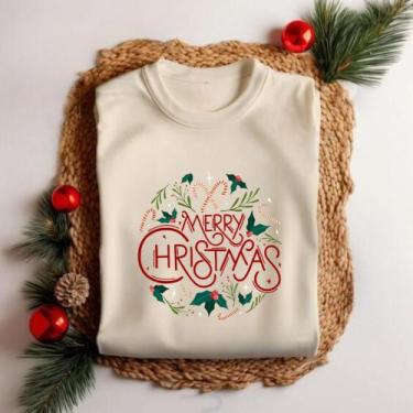 Imagem de Camiseta Unissex Natal Merry Christmas Festa Natal Personalizada Estam