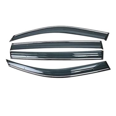 Imagem de GRJQRKHZ Defletor de janela lateral de carro para F&ord Focus 2011-2018 Weathershied viseira de porta vento sol proteção chuva janela lateral defletores de vento