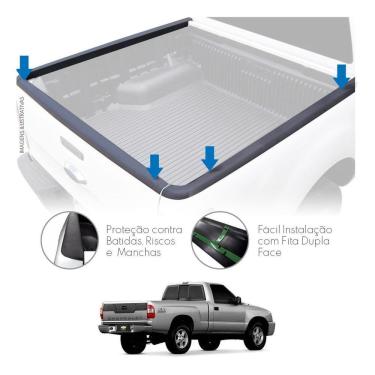 Imagem de Protetor Borda Lateral E Tampa Caçamba S10 Cab Simples Preto