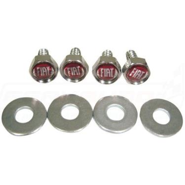 Imagem de Parafusos De Placa Logomarca Emblema Fiat Vermelho
