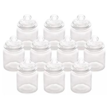 Imagem de Kit 10 Porta Mantimentos Temperos de vidro com tampa Arena 260ml Lyor