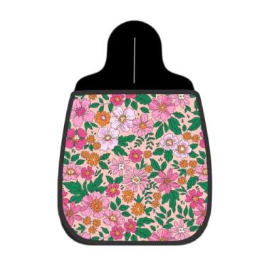 Imagem de Lixeira De Carro Organizador Lixinhocar Florzinhas Rosa e Laranja