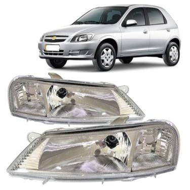 Imagem de Par Farol Celta 1999 á 2006 Foco Simples Máscara Cromada