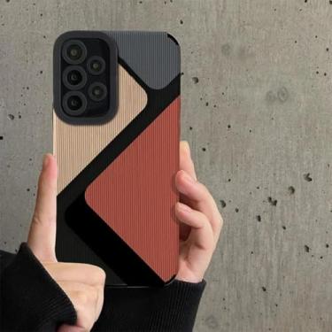 Imagem de MVVKKY Capa protetora de silicone listrada com cores combinando para Samsung A54 (para Samsung A54/ClorA)