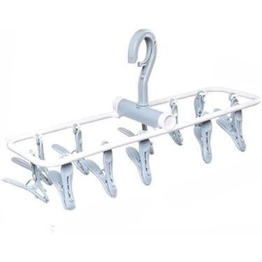 Imagem de Mini Varal Dobrável com 12 Prendedores – Varal Portátil para Meias, Roupas Íntimas e Cuecas, Leve, Compacto e Ideal para Uso Interno e Viagens