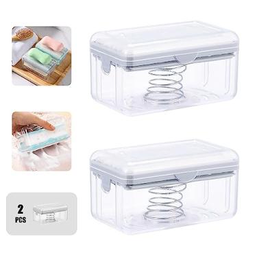 Imagem de Shaoduoli Caixa De Sabonete Multifuncional, Dispensador Espuma Com Rolo/Orifícios Drenagem, Suporte Para Barra Mola/Recipiente/Prato/Estojo/Recipiente, Utensílio Lavagem Das Mãos Bancada Banheiro/Co