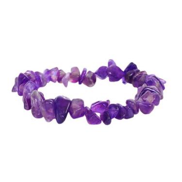 Imagem de Pulseira Natural Ametista Em Cascalho - Espiritualidade - Equilíbrio P