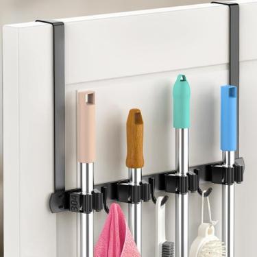 Imagem de Suporte de vassoura PrimZooty Over The Door 304 em aço inoxidável