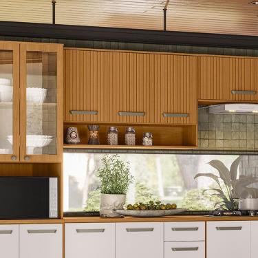 Imagem de Armario Aereo 3 Portas 120 Cm Cria 12598 Freijo Ripado Pln